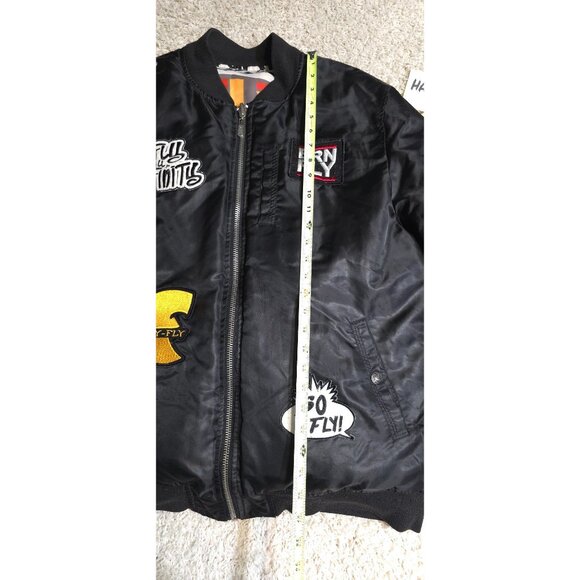Born Fly Logo Puffer Jacket Size XL Reversible Black And White Flyest By Nature - Picture 5 of 15